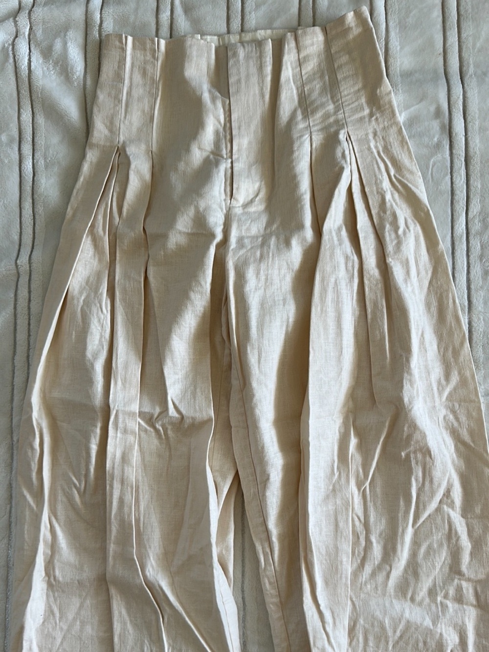 St. Agni Cream High-Rise Wide-Leg Trousers - Picture 6 of 10